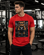 Bear Powerlifting T-Shirt — 'Train Hard' Gym Tee for Weightlifters