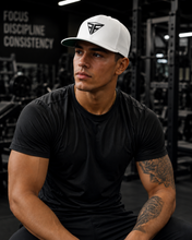 Cargar imagen en el visor de la galería, Embroidered Triangle Logo Flat Bill Cap — Snapback Streetwear Hat