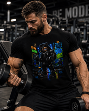 Load image into Gallery viewer, Bear Beast Mode T‑Shirt — "No Pain No Gain" Neon Fitness Graphic Tee